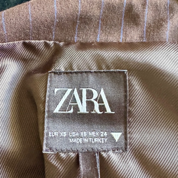 Zara Brown Pinstripe Vest size xs - Picture 4 of 4